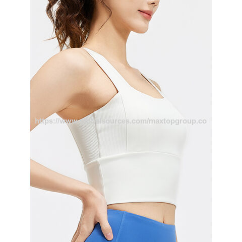 Soutien-gorge de sport rembourré push-up pour femmes, compression, idéal pour la course, soutien-gorge d'entraînement, maintien total, soutien-gorge de yoga de sport
