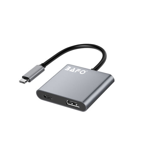 محطة إرساء من النوع Type-C مع HDMI بدقة 4K@30Hz وشحن PD بقدرة 60 واط، محول محور USB-C ثنائي المنافذ للكمبيوتر المحمول واستخدام الشاشة الخارجية for sale at factory direct price