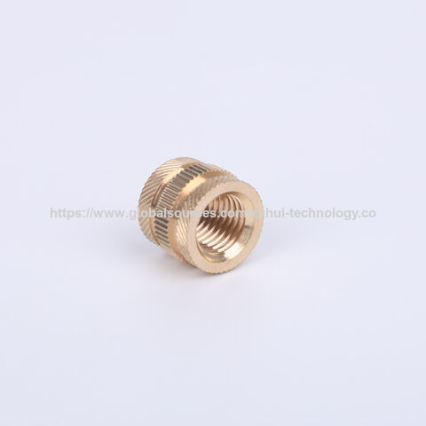 Tuercas de inserción de latón OEM, tuercas roscadas con moleteado personalizado para moldeo por inyección, tuercas para carcasas de inyección de plástico for sale at factory direct price