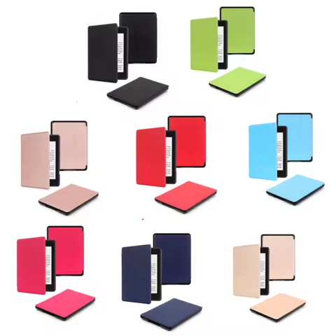 Housse de Protection Classique Fine Universelle avec Logo Personnalisé, Mise en Veille/Réveil Automatique, Cuir PU, pour Kindle Paperwhite et Kindle Oasis 6" 6.8" - Livraison DDP USA