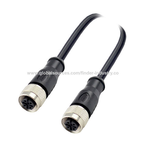 M12 Buchse auf Buchse gerades Kabel, umspritzter Motor-DOM-Steckverbinder 3-polig 4-polig 5-polig 8-polig 12-polig 17-polig, RoHS-konform, REACH-konform, geschirmt for sale at factory direct price