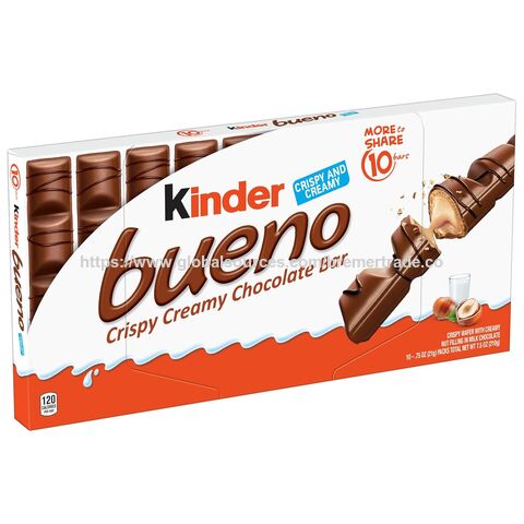 Kinder Bueno White Schokolade und Haselnusscreme Riegel, 2 einzeln verpackte Riegel à 40g, 30er Pack - Limited Edition