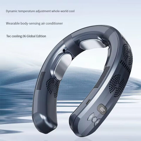 Neuer Kühlungs-Mode-Ventilator Halbleiter-Hänge-Nackenventilator USB-Fauler-Ventilator Tragbare Digitalanzeige Kühlung Heizung