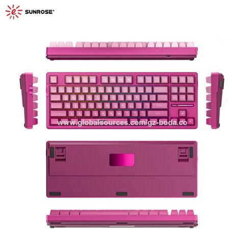 Keyboard Mekanik Gaming RGB Berkabel USB Kustom Putih/Hitam/Ungu, Tata Letak 75% Struktur Gasket untuk Komputer PC for sale at factory direct price