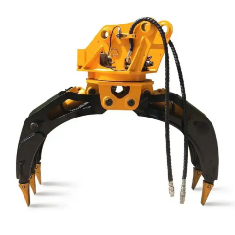 Équipement forestier Mini pelle hydraulique avec grappin rotatif pour bois et pierre / Grappin à bois