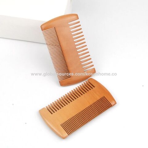 Venta caliente doble diente antiestático personalizado pequeño peine de bigote de madera hombre mini peine de barba de bolsillo for sale at factory direct price