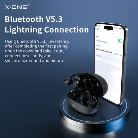 X-ONE TunePod Air SPORT Écouteurs Bluetooth V5.3 Étanche avec Connexion Lightning, Casque de Course Sans Fil à Réduction de Bruit