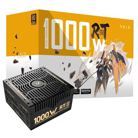 Fonte de alimentação para PC Ruix RT1000W, atacado de fábrica, 80 Plus Gold, baixo ruído, econômica, ATX ativa APFC, fonte de alimentação de alta qualidade