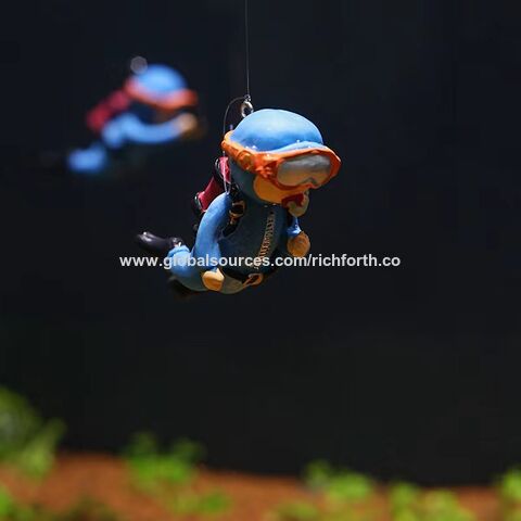 Adorno de Buceador de Plástico Multicolor Flotante para Acuario, Pecera con Brillo en la Oscuridad, Accesorios para Acuarios for sale at factory direct price