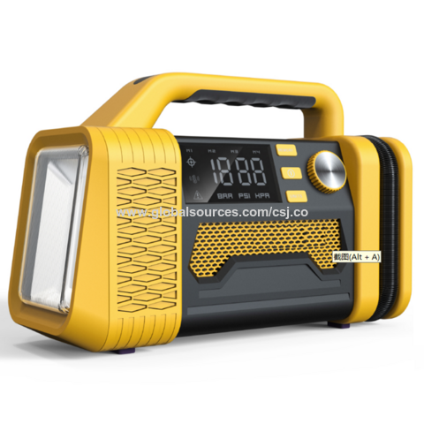 Gonfleur de pneu portable avec conception brevetée, affichage numérique, débit d'air de 600L/M (21.2CFM) pour voiture RAV4, 12V avec éclairage