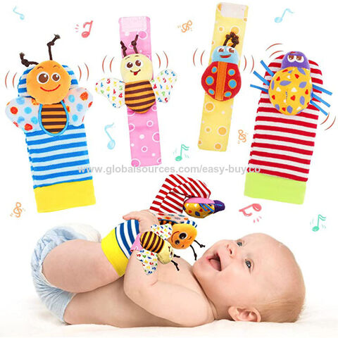 Newborn gift sets Socks Baby Toys Puzzle Newborn Gift Watch With Baby Rattle Wrist With Socks Set for sale at factory direct price