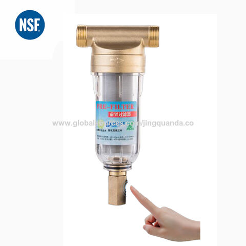 Système de préfiltre réutilisable NSF 60 microns pour toute la maison, rinçage automatique, tête rotative, manuel pour usage domestique