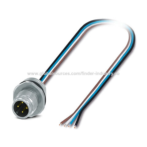 Conector rápido macho push-pull M12 de 3, 4, 5, 8, 12 polos para cabo elétrico PG9 ou rosca M16, montagem em painel traseiro for sale at factory direct price