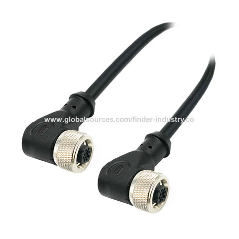 Conector M12 3 4 5 8 12 pinos, cabeça fêmea ou cabeça de cotovelo fêmea, cabo moldado, conector com código A, M12 não blindado, conexão push-pull. for sale at factory direct price