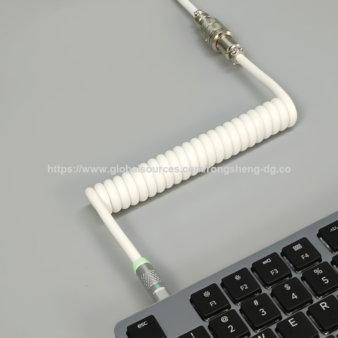 Cable de Teclado PU Blanco Tipo-C a Precio de Fábrica con Luz de Respiración Colorida