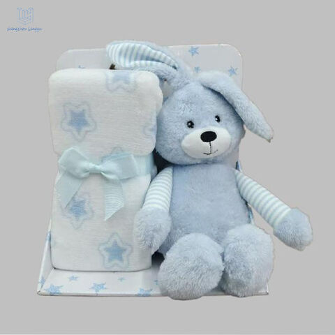 Grosir mainan boneka binatang dengan selimut, boneka mewah, selimut tidur anak-anak dengan set mainan, kenyamanan lembut untuk bayi baru lahir for sale at factory direct price