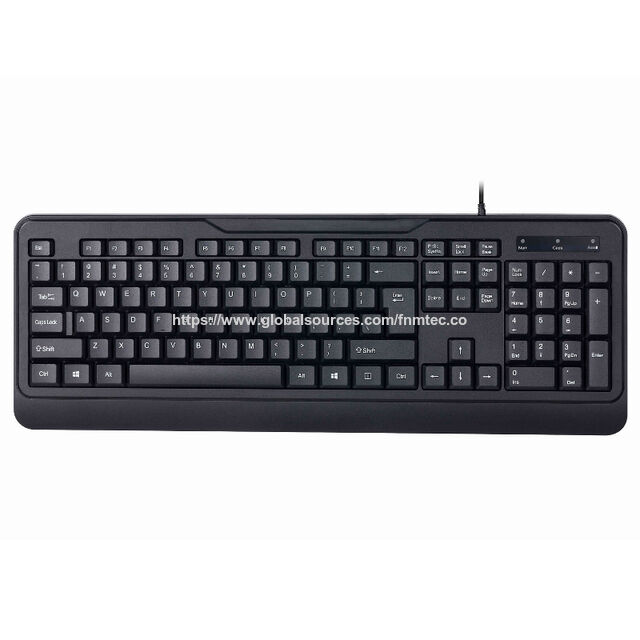 Normal Office Keyboards High Quality Abs Black Full Size 104 Keys Wired Office Keyboard ...