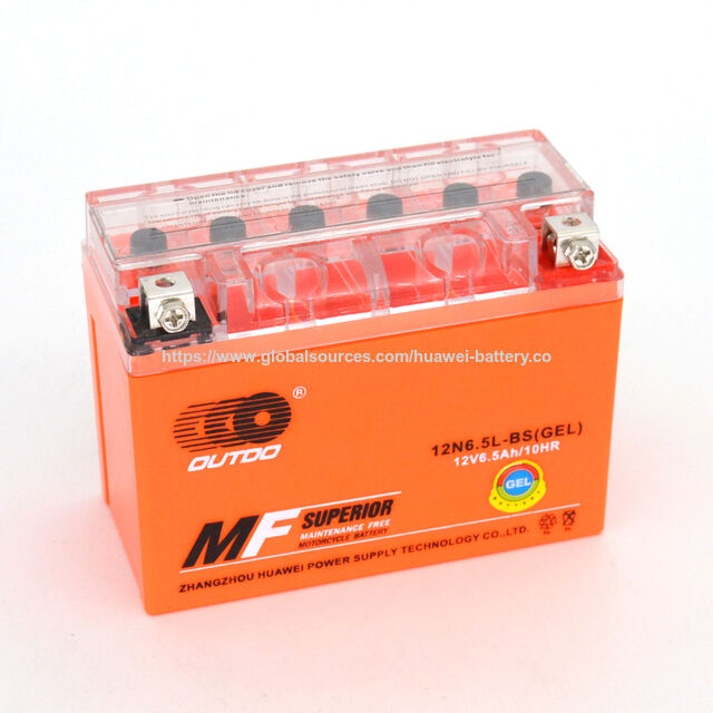 Bateria de Gel para Motocicleta, Livre de Manutenção, Tamanho 138 x 65 x 100 mm com 12 V 6.5 Ah for sale at factory direct price