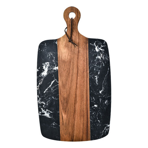 Fourniture Directe d'Usine Planche à Découper en Bois d'Acacia Imitation Marbre Plateau de Service en Bois Planches à Découper de Cuisine pour Légumes