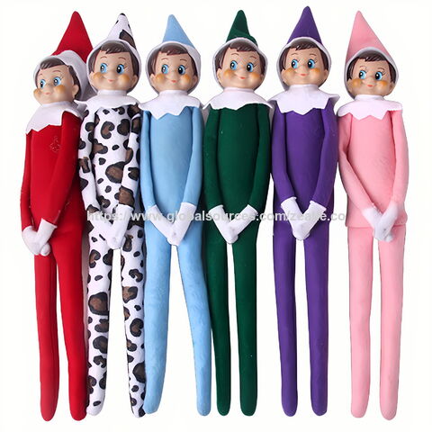 Set de Figuras Navideñas OEM Elfie (Niño) y Elvie (Niña) Traviesos y Divertidos con Cuerpo Suave y Cara de Vinilo - Ideal para B2B