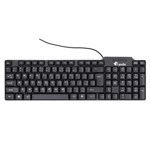 Teclado de computador preto barato por atacado, layout árabe inglês, teclado USB com fio de 104 teclas para PC laptop