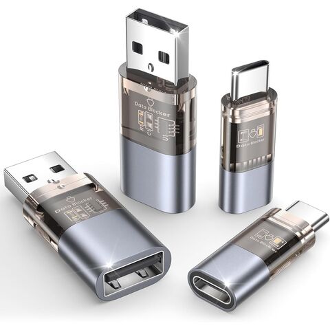 حاجب بيانات USB، نوع A و نوع C شفاف، حاجب بيانات للشحن فقط، يرفض القرصنة، يوفر شحن آمن