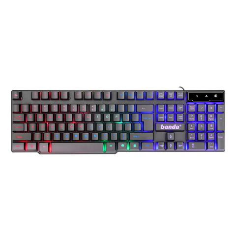 Teclado Mecânico para Jogos com 104 Teclas, RGB, USB, Retroiluminação LED Colorida, Ideal para PC e Escritório