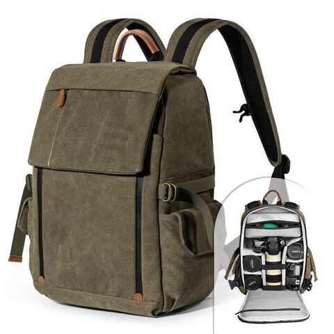 Sac à dos vintage pour appareil photo en toile, sacoche professionnelle pour ordinateur portable et autres accessoires d'appareil photo numérique for sale at factory direct price