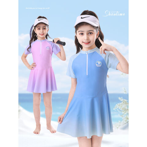 Kurzärmliger Sport-Badeanzug Trainings-Badeanzug für Kinder Mädchen Badeanzug einteilig Gradient Casual Badeanzug Großhandel for sale at factory direct price