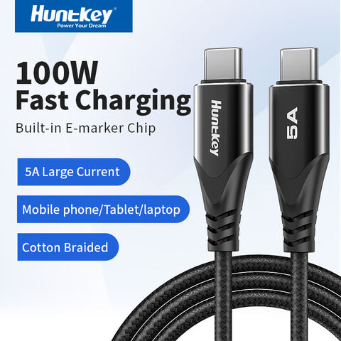 Huntkey Usb-c To Usb-c 5a Large Current 100w Fast Charging Cable With ...