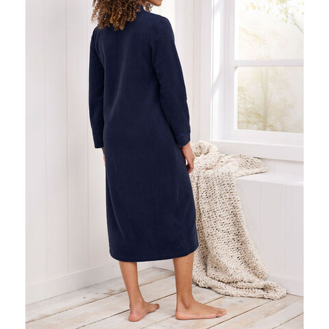 Damen Kimono Langes Nachtkleid Warmer Morgenmantel mit Knopfleiste vorne Offenes Design Warmes langes Winter Hauskleid for sale at factory direct price