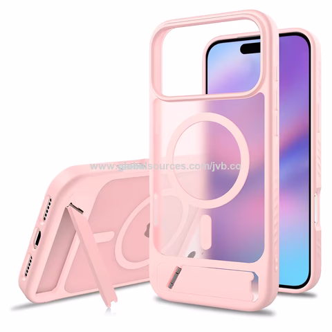 Coque de téléphone pour iPhone 15 16 17 Pro Max 2025 avec toucher doux effet peau, matériel en métal et support magnétique - Sensation peau de bébé for sale at factory direct price