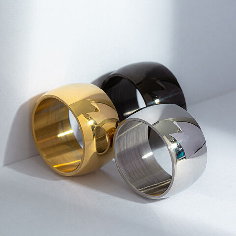 Anillo de Acero Inoxidable para Mujer al por Mayor, Joyería de Moda Yw de Titanio Chapado en Oro de Acero Inoxidable