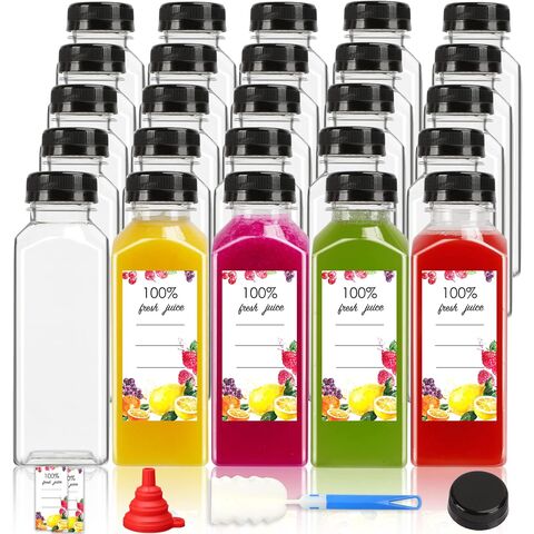 40 Stück 355ml Leere Plastik Saftflaschen mit Deckel, Klare Getränkebehälter in großen Mengen für Saft, Milchshakes, Tee und mehr for sale at factory direct price
