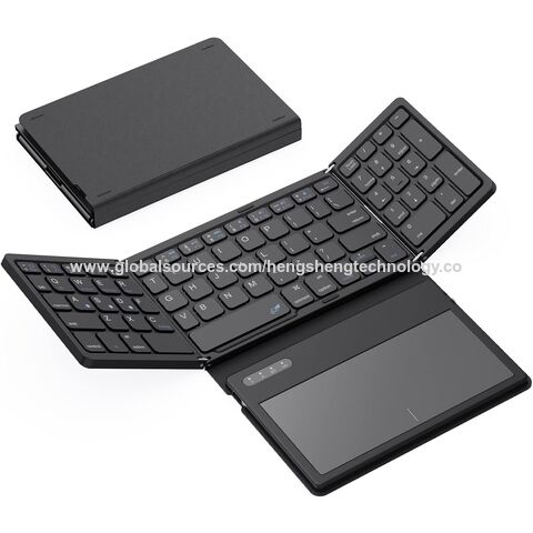 Faltbare Bluetooth 5.1 Tastatur für Home Office und Reisen - Grau mit 10m Reichweite, direkt vom Hersteller