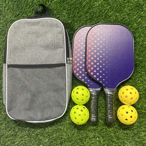 OEM Leichter 2 Fiberglas Pickleball Schläger 4 Bälle mit Tragetasche Pickleball Schläger Set für Anfänger