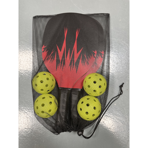 Pickleball Schläger Set aus Holz für Anfänger, Pickle Ball Schläger mit 2 Schlägern, 4 Bällen und 1 Tragetasche - Ideal für Einsteiger