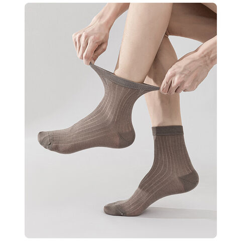 Kaus Kaki Bergaris Pria - Kaus Kaki Kantor Tipis & Bernapas Anti-Bau Musim Panas, Kaus Kaki Bisnis Seamless Penyerap Kelembapan for sale at factory direct price