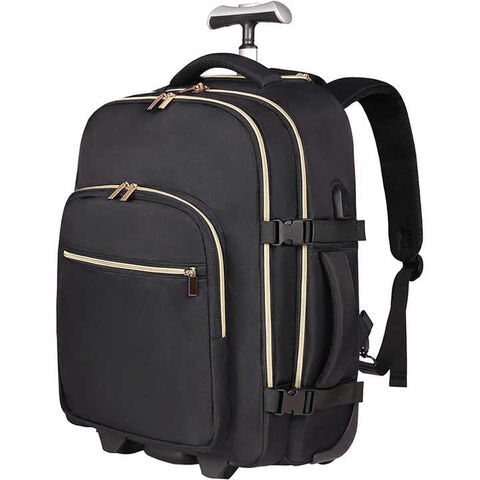 OEM 17Inch Laptop Travel Backpack with Wheels Carry on Luggage Rolling Backpack Overnight Business Trolley Backpack Bag