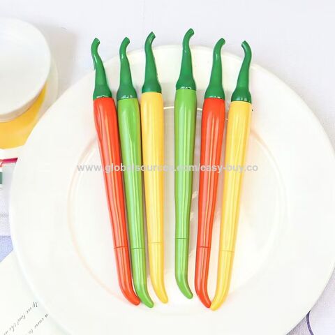 Stylos Nouveauté Stylo Neutre Légume Stylo Piment Stylo Amusant 1.0 Fournitures de Bureau Étudiant Sac Légumes Chanceux for sale at factory direct price