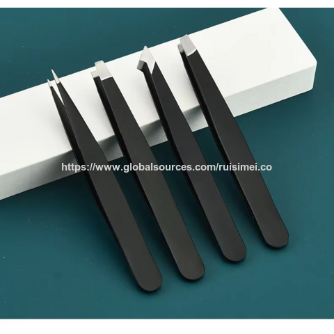Fabrik Großhandel Klassische Augenbrauenpinzetten 4 Stile Schräge Spitze Edelstahl Schwarz Pinzetten for sale at factory direct price