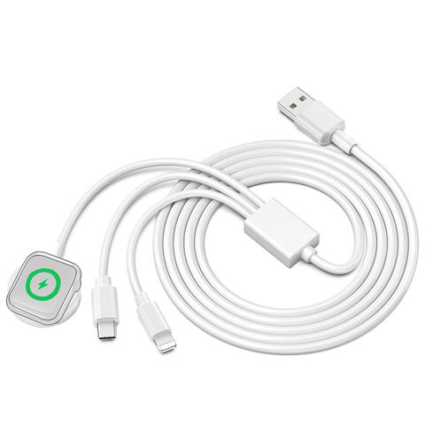 2025 Neues Design 3 in 1 Weißes Multifunktionales Magnetisches Kabelloses Schnellladegerät für Apple Watch, Kopfhörer und Telefon for sale at factory direct price