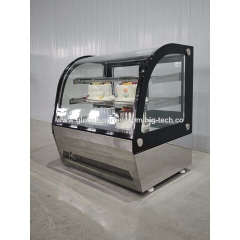 Vitrine de balcão circular pequena para bolos, Expositor de bolos, Vitrine econômica para bolos, Vidro temperado oco de duas camadas para desembaçamento for sale at factory direct price