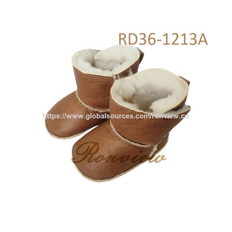 High Quality Genuine Leather Kids Shoes Real Leather Warm Soft Boots for Baby size 11~14cm for 0~24Month old baby