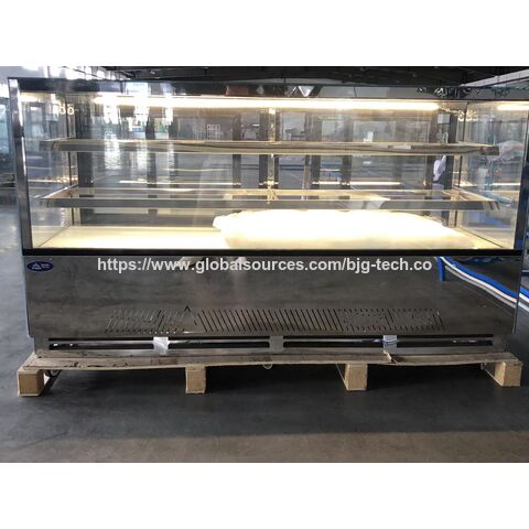 Armário de bebidas estilo bar, Vitrine de bolos, Vidro temperado oco de duas camadas para desembaçamento, Armário de bolos com porta traseira em ângulo reto for sale at factory direct price