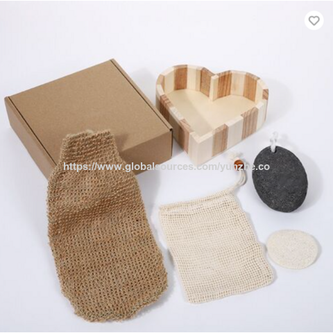 Holzeimer-Set Spa Bad Blume Fuß Bimsstein Massagekamm Holzmassage Sisal Custom