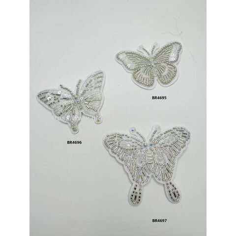 Parches DIY para coser con cuentas y pedrería, apliques de mariposa para la reutilización de prendas, parches DIY para adornar ropa