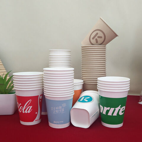 Vasos de papel desechables cuadrados de alta calidad, directo de fábrica en China, venta al por mayor, para bebidas frías y calientes, para el hogar y la oficina for sale at factory direct price