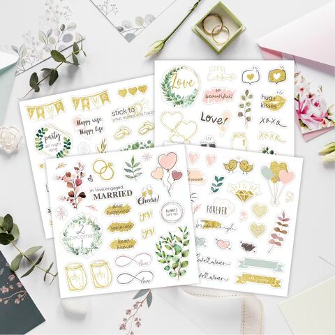 Papier pour scrapbooking, autocollants créatifs en forme de cœur pour mariage et Saint-Valentin, décoration pour agenda