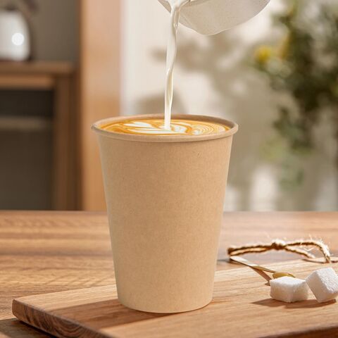 Disposable Biodegradable Hot Double Wall Coffee Cup Coated Kraft Paper ...